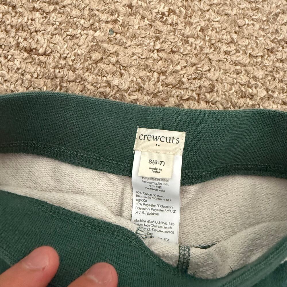 Green/White Preppy Terrycloth Crewcuts Boy’s Loungewear Casual Shorts Sz Small - Picture 4 of 6